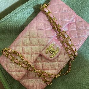 Chanel Pink Quilted Shoulder Bag with Gold Chain